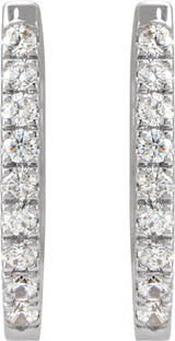 14K White Gold 1/5 CTW Natural Diamond Hoop Earrings