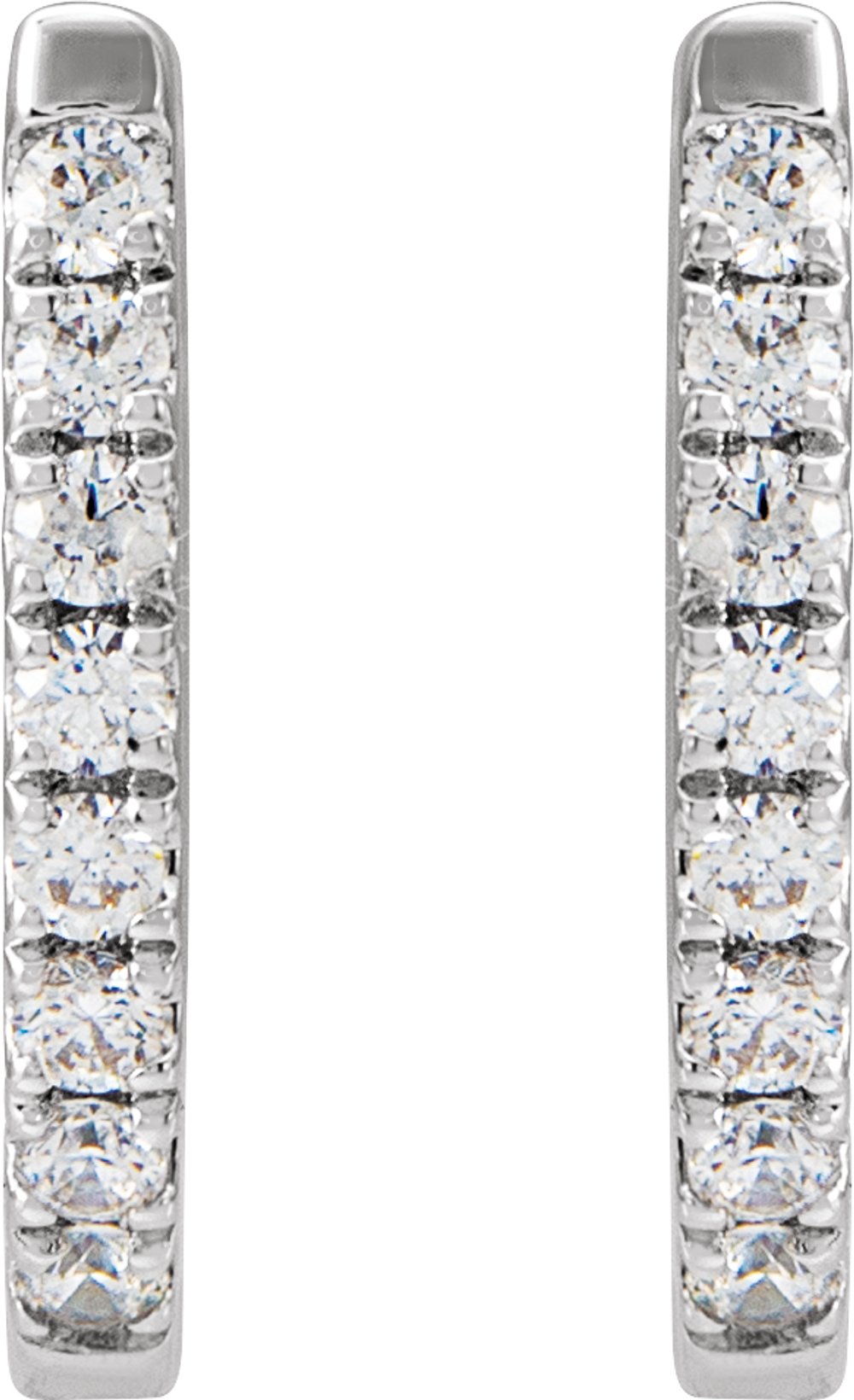 14K White 1/6 CTW Natural Diamond Hoop Earrings