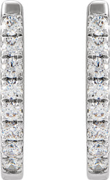 14K White Gold 1/6 CTW Natural Diamond Hoop Earrings