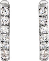 14K White Gold 1/6 CTW Natural Diamond Hoop Earrings