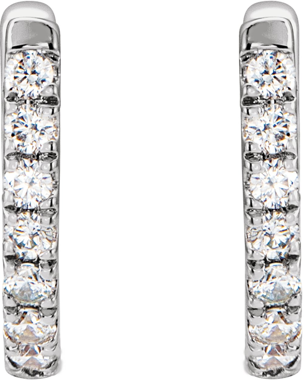 14K White Gold 1/6 CTW Natural Diamond Hoop Earrings