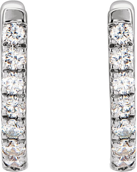 14K White Gold 1/6 CTW Natural Diamond Hoop Earrings