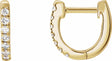 14K Yellow Gold 1/6 CTW Natural Diamond Hoop Earrings