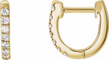 14K Yellow Gold 1/6 CTW Natural Diamond Hoop Earrings