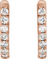 14K Rose 1/6 CTW Natural Diamond Hoop Earrings