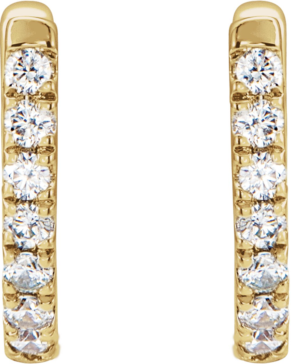 14K Yellow 1/6 CTW Natural Diamond Hoop Earrings