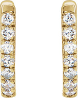 14K Yellow Gold 1/6 CTW Natural Diamond Hoop Earrings
