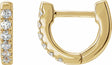 14K Yellow Gold Vermeil 1/8 CTW Lab-Grown Diamond Hoop Earrings