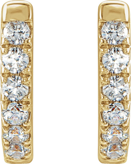 14K Yellow Gold Vermeil 1/8 CTW Lab-Grown Diamond Hoop Earrings
