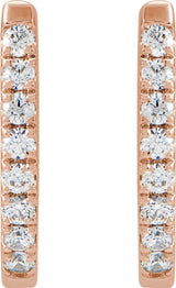 14K Rose 1/6 CTW Natural Diamond Hoop Earrings
