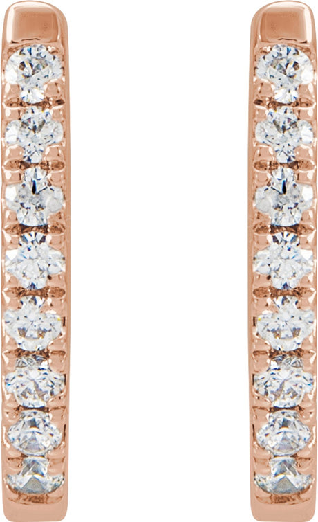 14K Rose 1/6 CTW Natural Diamond Hoop Earrings