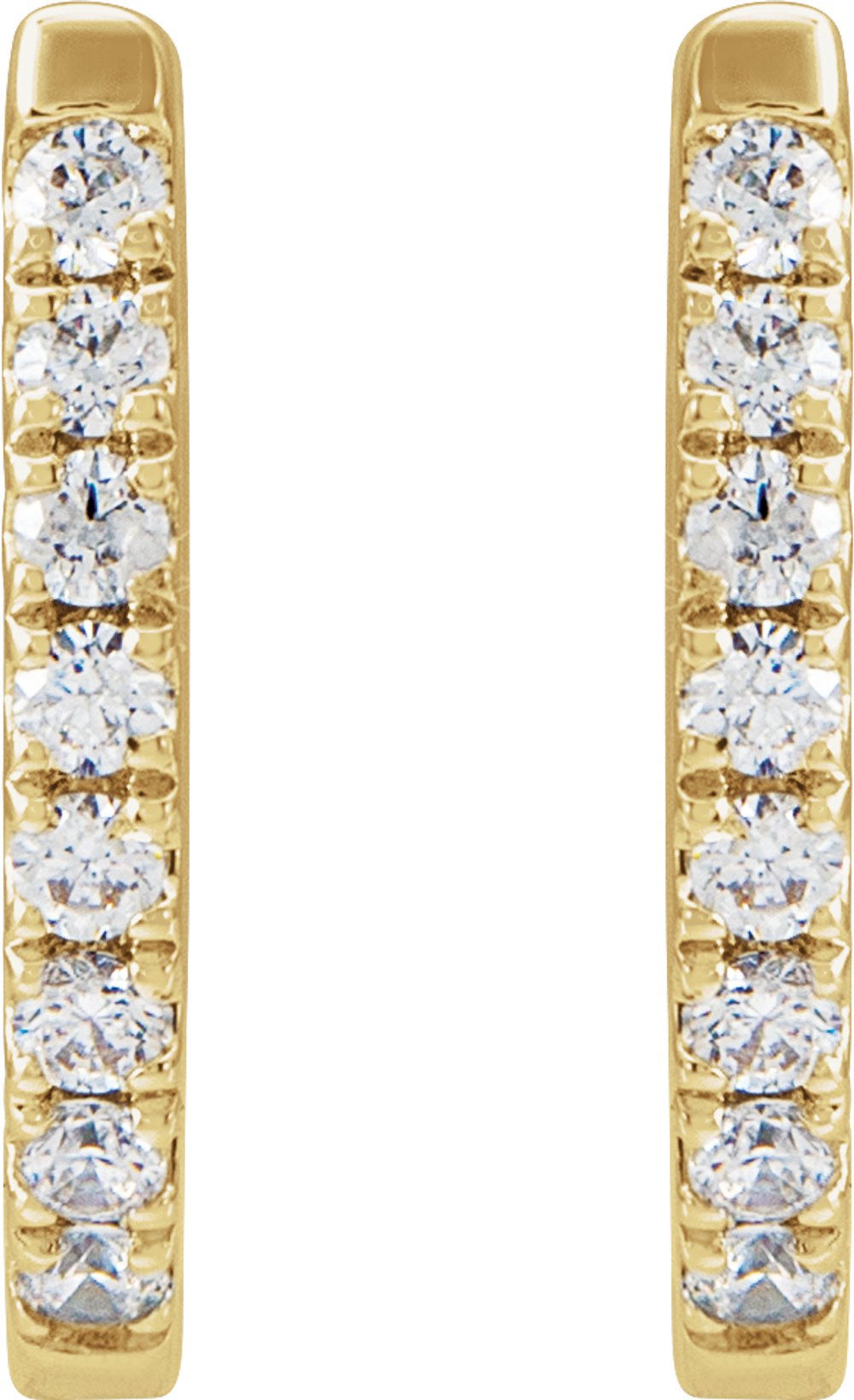 14K Yellow 1/6 CTW Natural Diamond Hoop Earrings