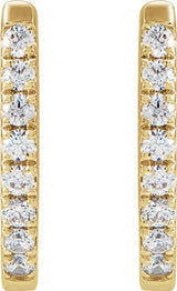 14K Yellow 1/6 CTW Natural Diamond Hoop Earrings