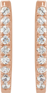 14K Rose 1/5 CTW Natural Diamond Hoop Earrings