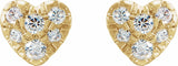 14K Yellow 1/10 CTW Natural Diamond Heart Earrings