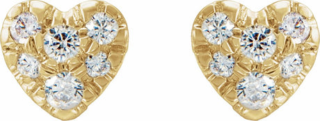 14K Yellow 1/10 CTW Natural Diamond Heart Earrings