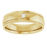 14K Yellow .03 CT Natural Diamond Band Size 10