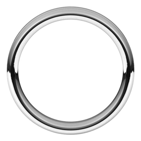 14K White Gold 5 mm Beveled-Edge Grooved Comfort-Fit Half Round Band Size 9