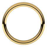 14K Yellow Gold 5 mm Beveled-Edge Grooved Comfort-Fit Half Round Band Size 10
