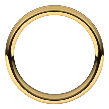 14K Yellow Gold 5 mm Beveled-Edge Grooved Comfort-Fit Half Round Band Size 10