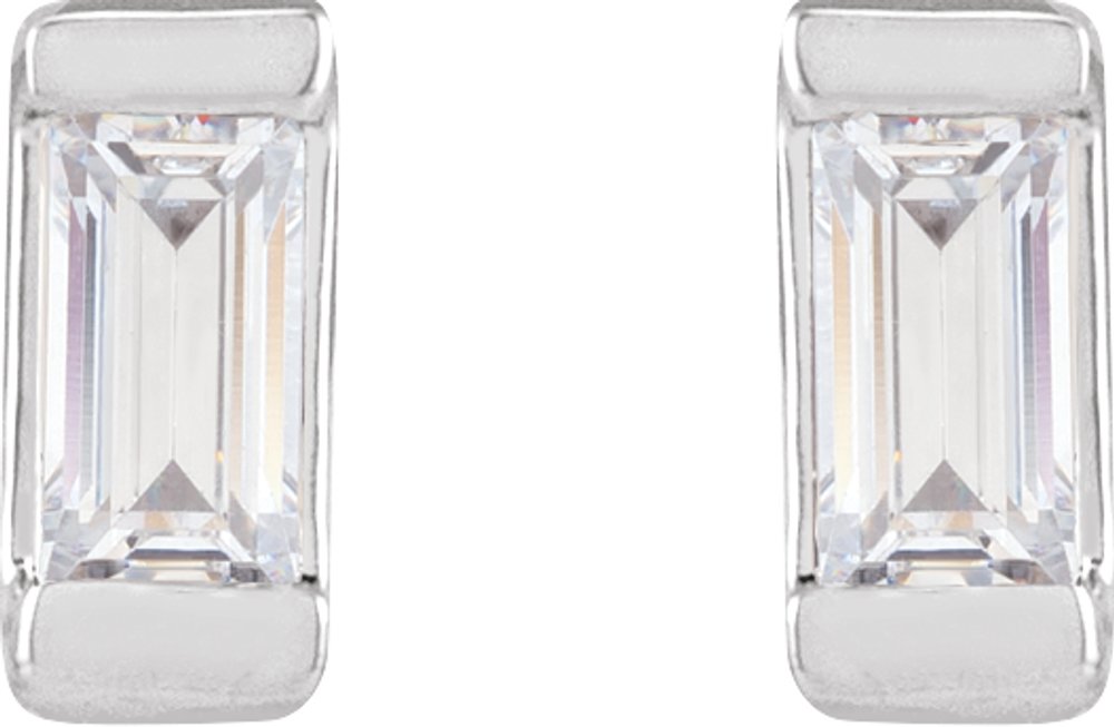 14K White .08 CTW Lab-Grown Diamond Earrings