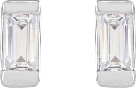 14K White .08 CTW Lab-Grown Diamond Earrings