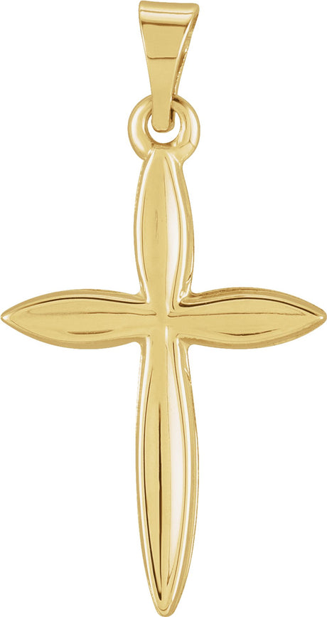 14K Yellow 18x13 mm Cross Pendant