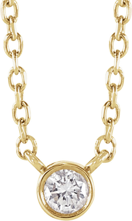 14K Yellow 1/10 CT Natural Diamond 16-18" Necklace