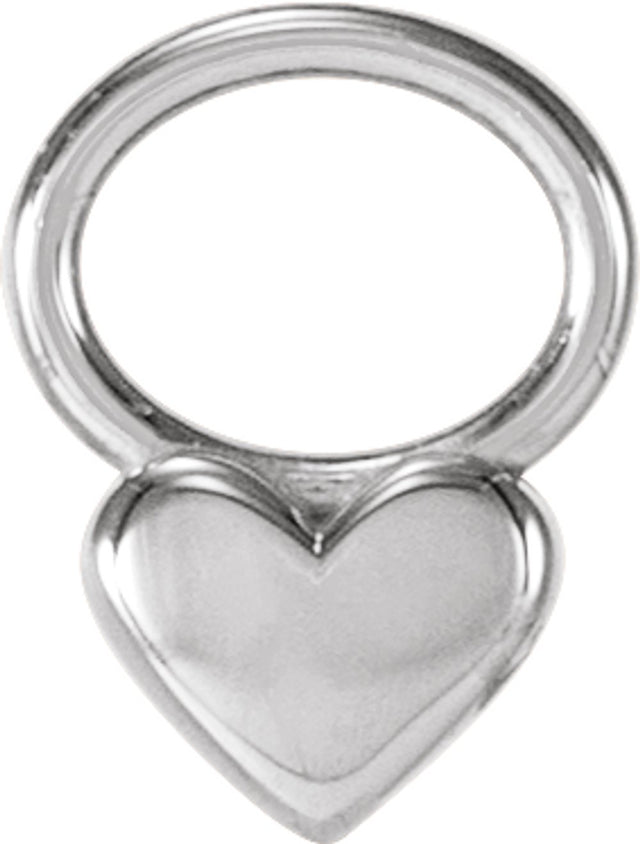 Sterling Silver 4 mm Heart Hoop Dangle