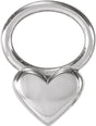 14K White 5 mm Heart Hoop Dangle