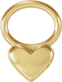 18K Yellow 4 mm Heart Hoop Dangle