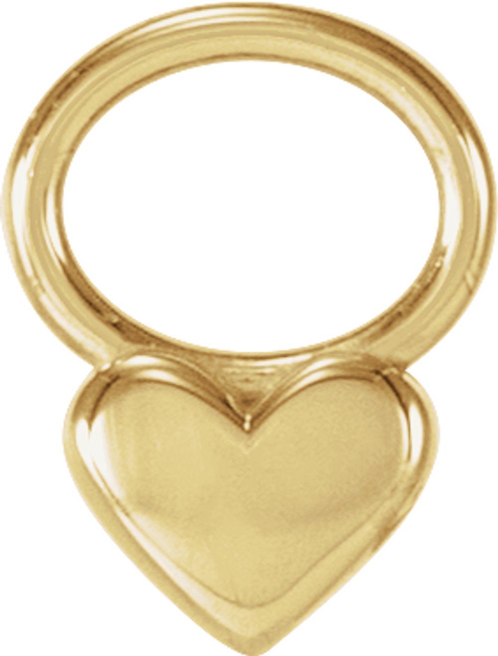 14K Yellow 4 mm Heart Hoop Dangle