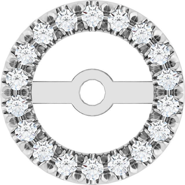 14K White Gold 5.3 mm ID 1/6 CTW Lab-Grown Diamond French-Set Earring Jacket