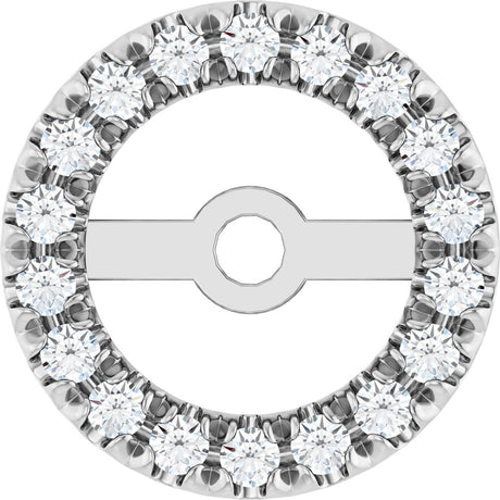 14K White Gold 5.3 mm ID 1/6 CTW Lab-Grown Diamond French-Set Earring Jacket