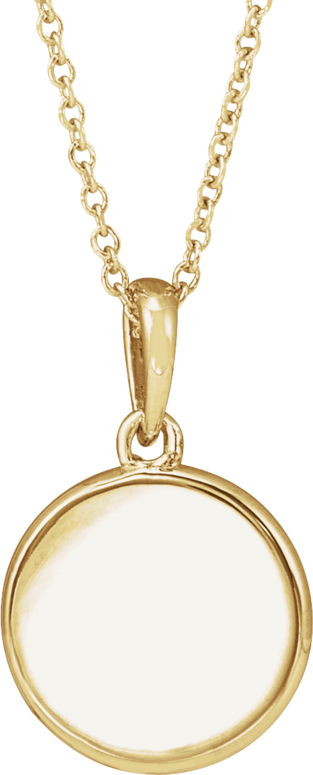 14K Yellow .005 CT Diamond Engravable Necklace