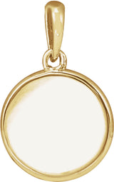 14K Yellow .005 CT Natural Diamond Engravable Pendant