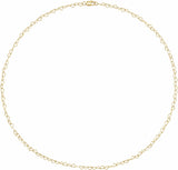 14K Yellow 3.2 mm Heart Cable 9" Chain