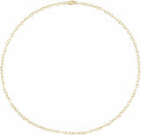 14K Yellow Gold 3.2 mm Heart Cable 9" Chain