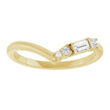 14K Yellow 1/6 CTW Lab-Grown Diamond Contour Band