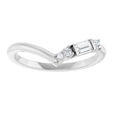 14K White 1/6 CTW Lab-Grown Diamond Contour Band