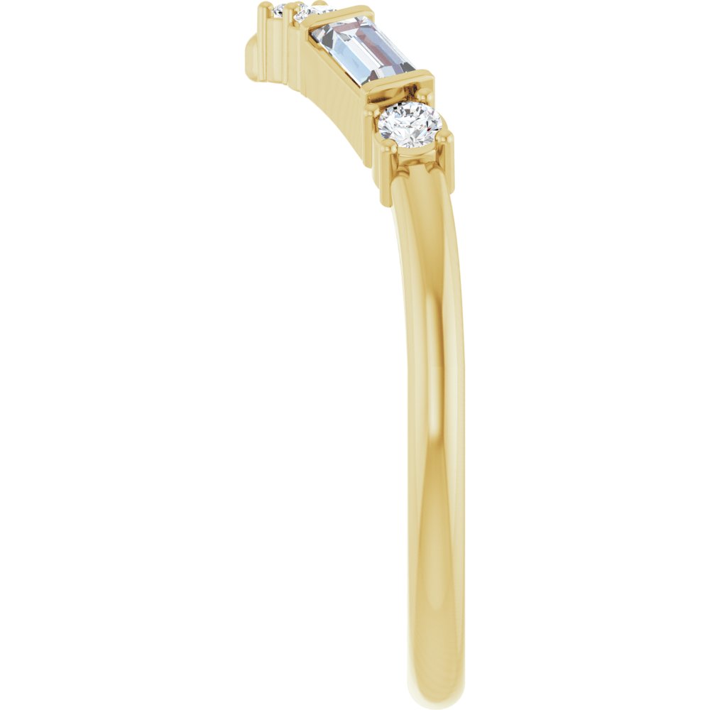 14K Yellow 1/6 CTW Lab-Grown Diamond Contour Band