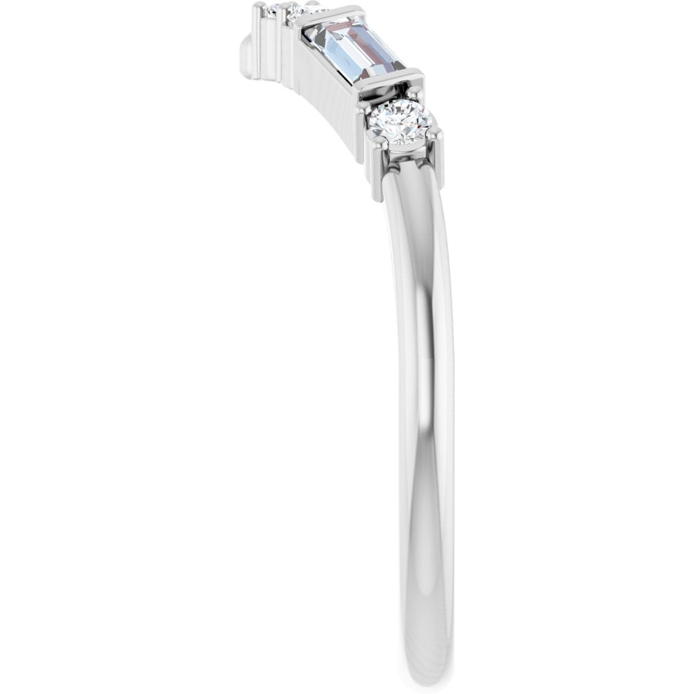 14K White 1/6 CTW Lab-Grown Diamond Contour Band