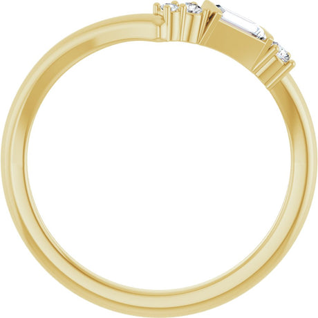 14K Yellow 1/6 CTW Lab-Grown Diamond Contour Band