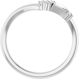 14K White 1/6 CTW Lab-Grown Diamond Contour Band