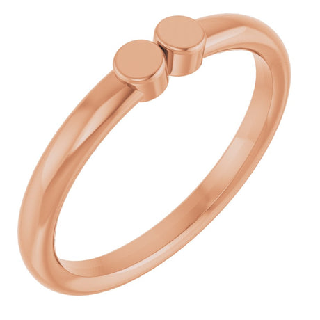 14K Rose 2-Circle Engravable Family Ring