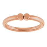 14K Rose 2-Circle Engravable Family Ring