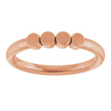 14K Rose 4-Circle Engravable Family Ring