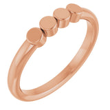 14K Rose 4-Circle Engravable Family Ring