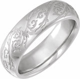 Sterling Silver 6 mm Sculptural Half Round Band 