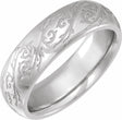 14K White Gold 6 mm Sculptural Half Round Band Size 11